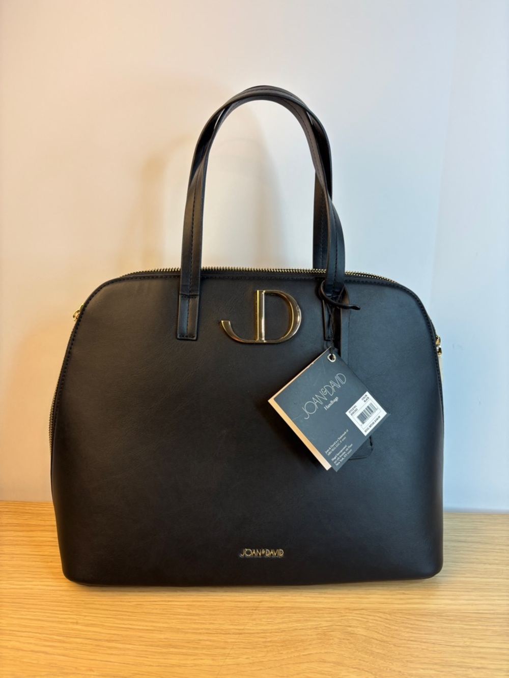 Joan & David Black Leather Dome Satchel NWT